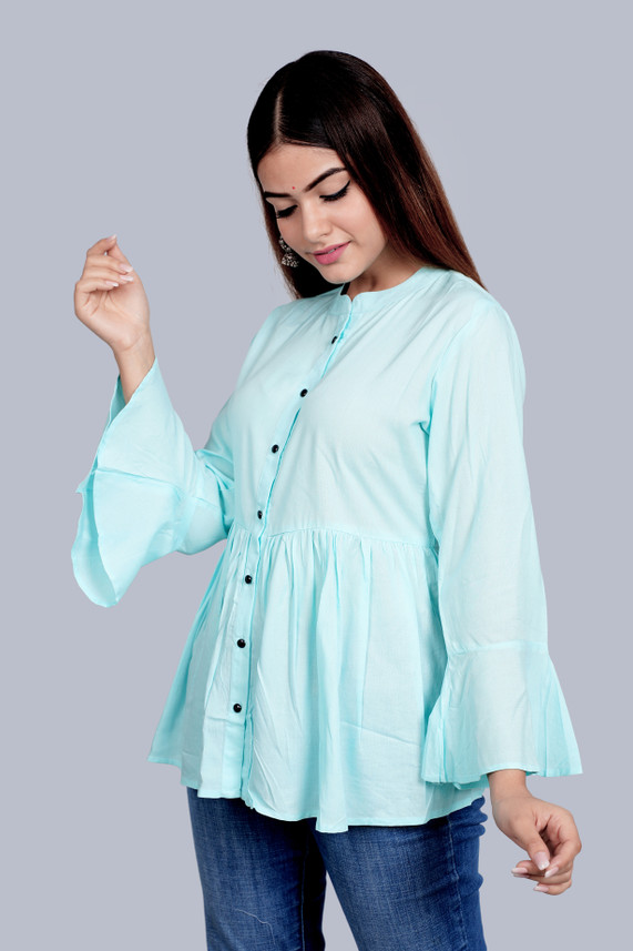 jayleen Casual 3/4 Sleeve Solid Women 