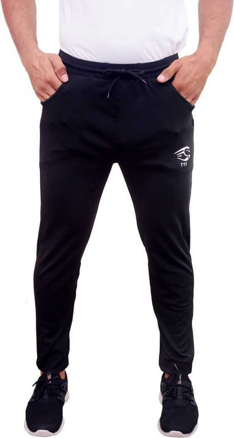 SPEEDCLUB Solid Men Black Track Pants 