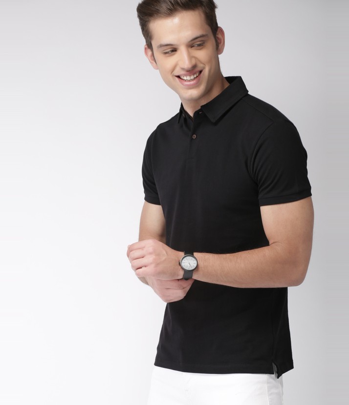 black t shirt with collar