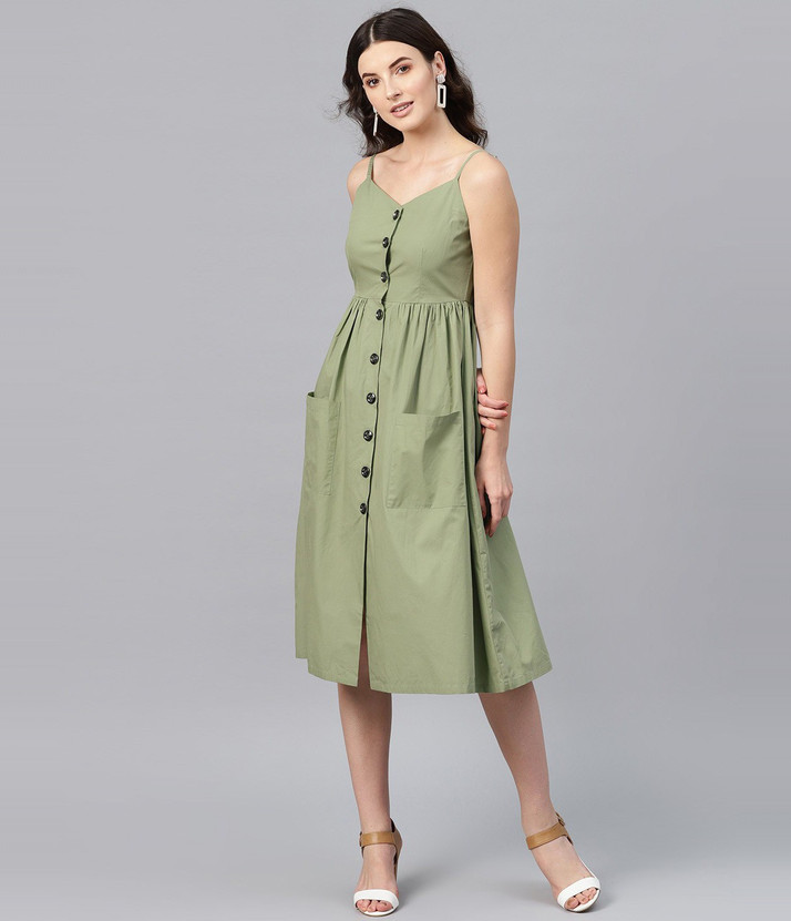 SASSAFRAS Women Shirt Green Dress - Buy