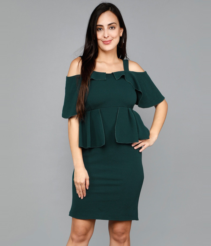 ADDYVERO Women Bodycon Green Dress 