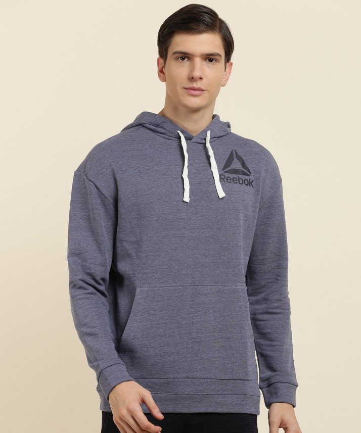 reebok full sleeve solid men sweatshirt