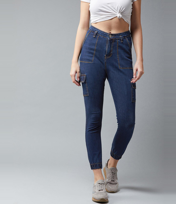 Jogger Fit Women Dark Blue Jeans 