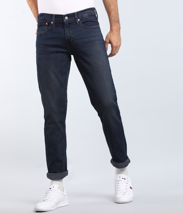 levi's slim men dark blue jeans