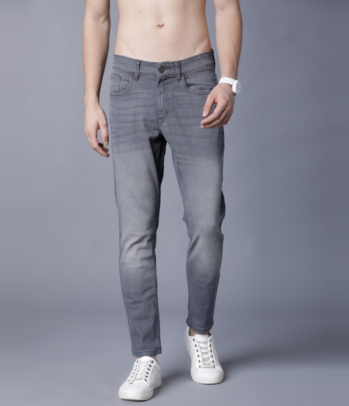 tapered grey jeans