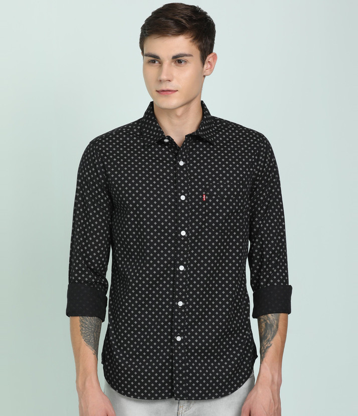 LEVI'S Men Printed Casual Black Shirt 