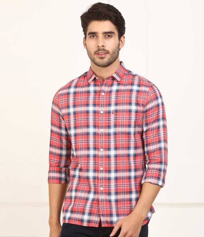 levi's men's checkered casual shirt
