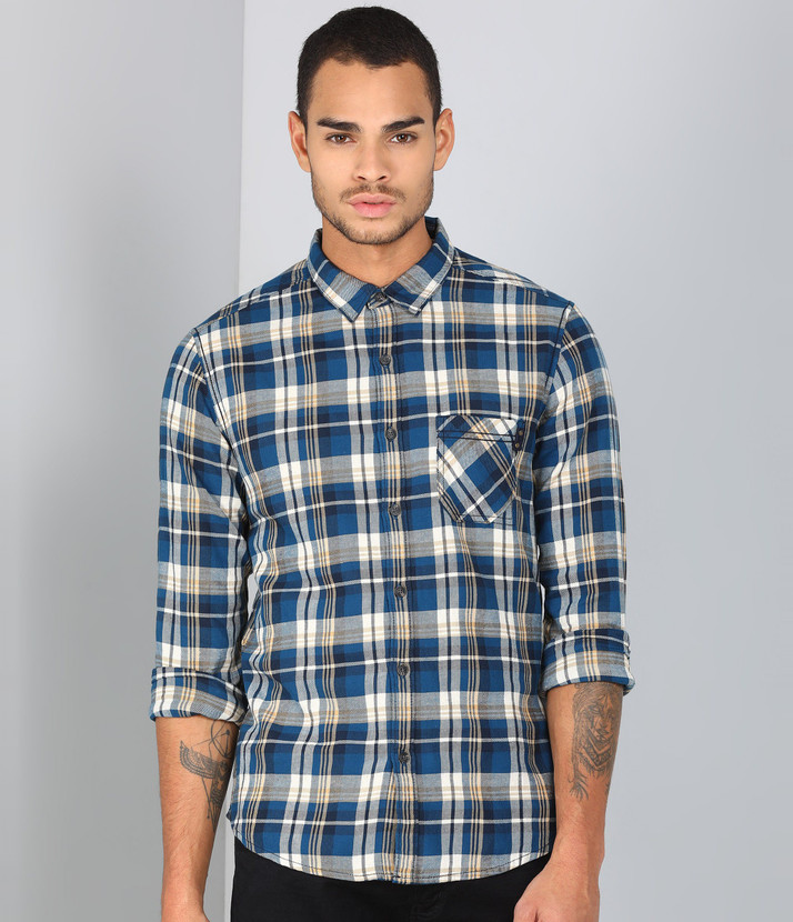Spykar Men Checkered Casual Multicolor 