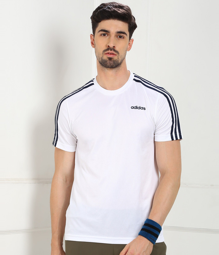 ADIDAS Sporty Men Round Neck White T 