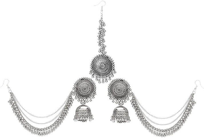 earrings with maang tikka flipkart