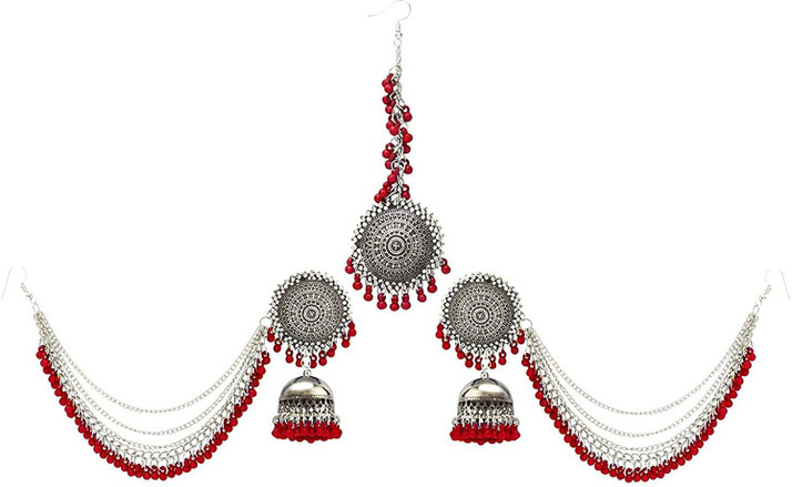 earrings with maang tikka flipkart