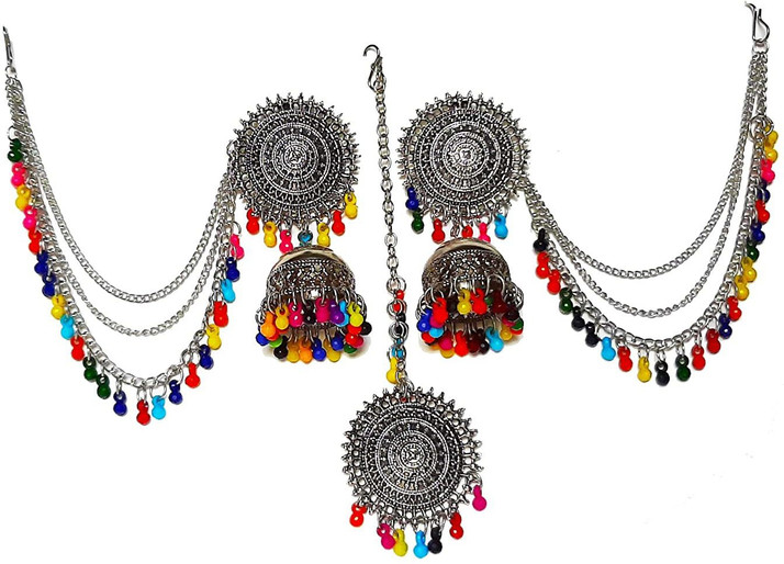 earrings with maang tikka flipkart