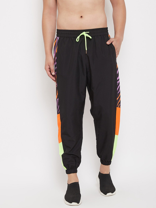 fugazee solid men's black track pants