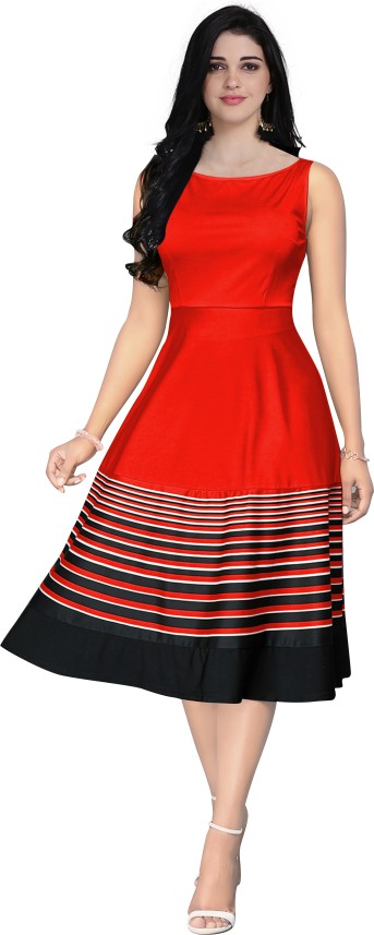 red and black frock