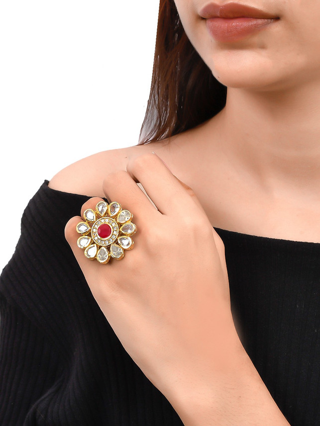 Cubic Zirconia Gold Plated Ring 