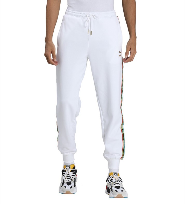 puma white striped pants