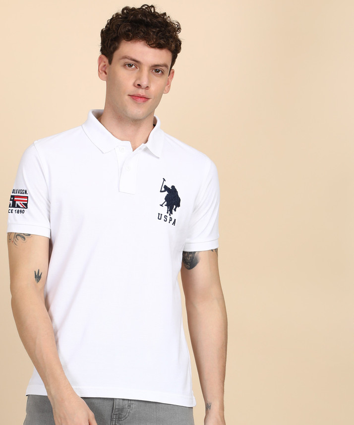 U.S. POLO ASSN. Applique Men Polo Neck 