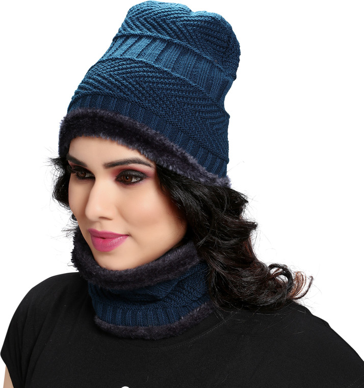 Myy Solid Beanie cap, Neck warmer 