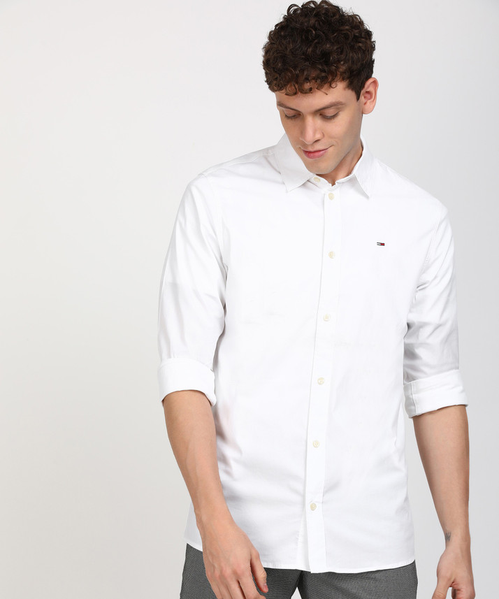 TOMMY HILFIGER Men Solid Casual White 