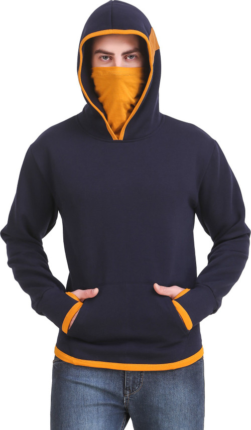 Buy IRONGRIT Solid Men Hooded Neck 