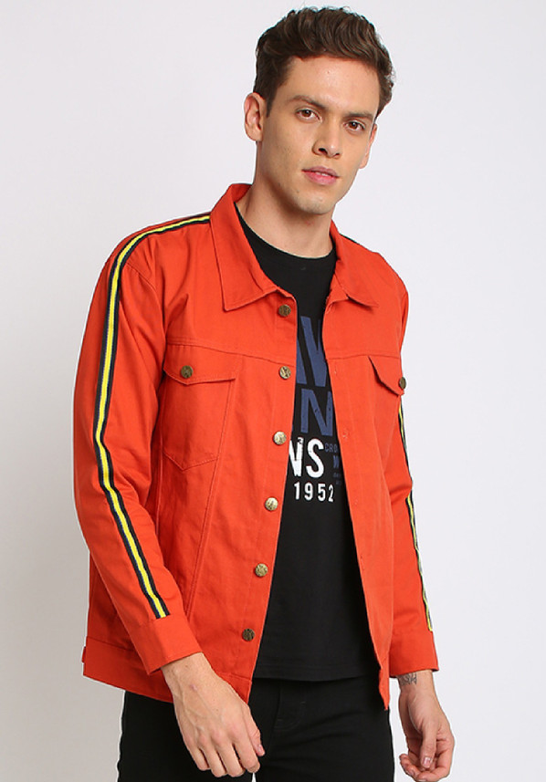 Full Sleeve Solid Men Denim Jacket 