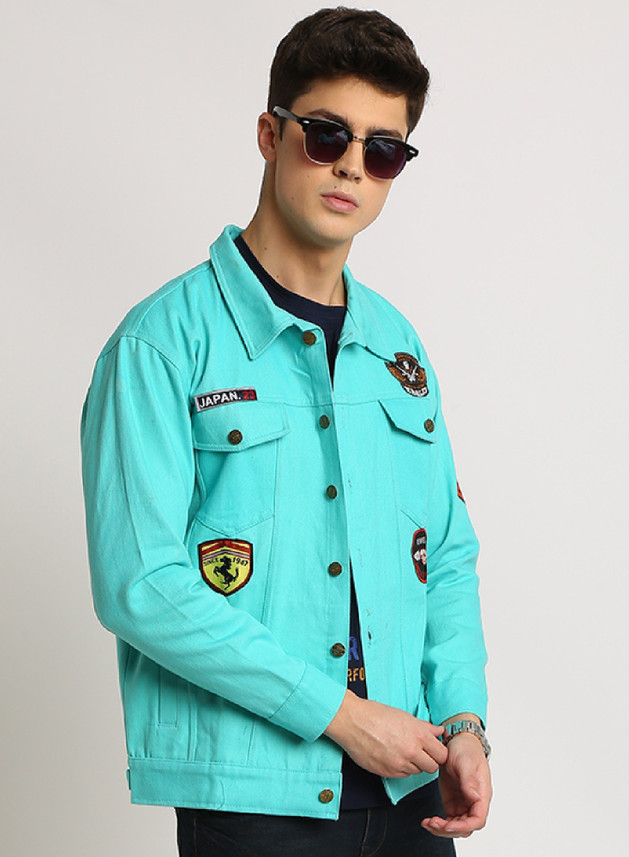 Full Sleeve Solid Men Denim Jacket 