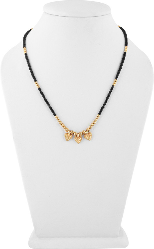 Black Pearl Mangalsutra Leaf Design 