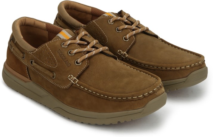 woodland men's leather boat shoes flipkart