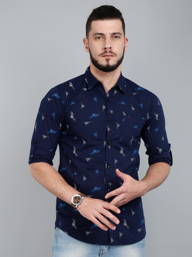 FITCH Men Printed Casual Dark Blue 