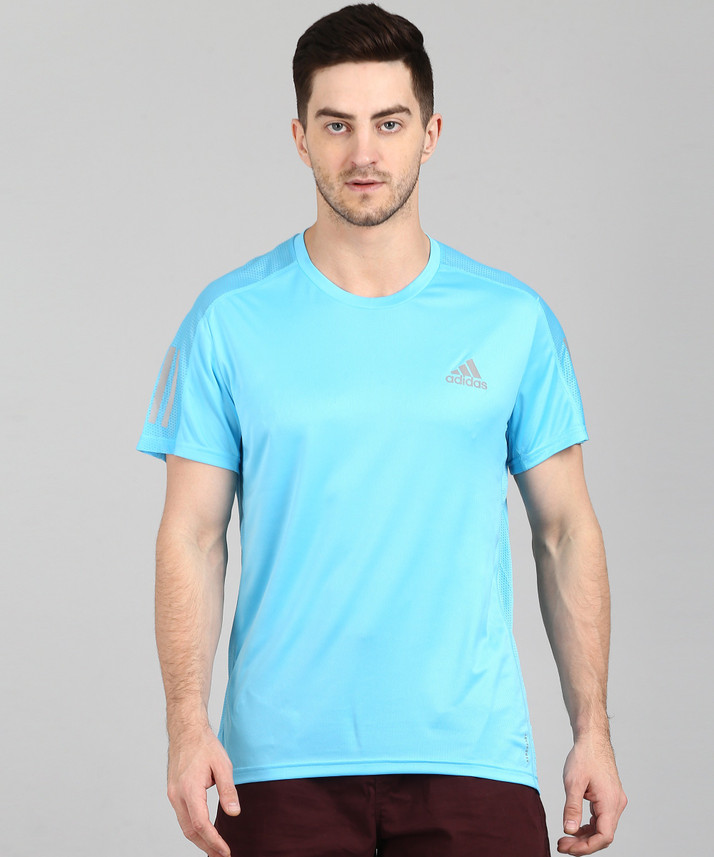 ADIDAS Sports Men Round Neck Blue T 