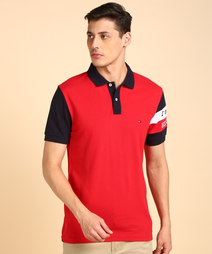 tommy hilfiger red t shirt mens