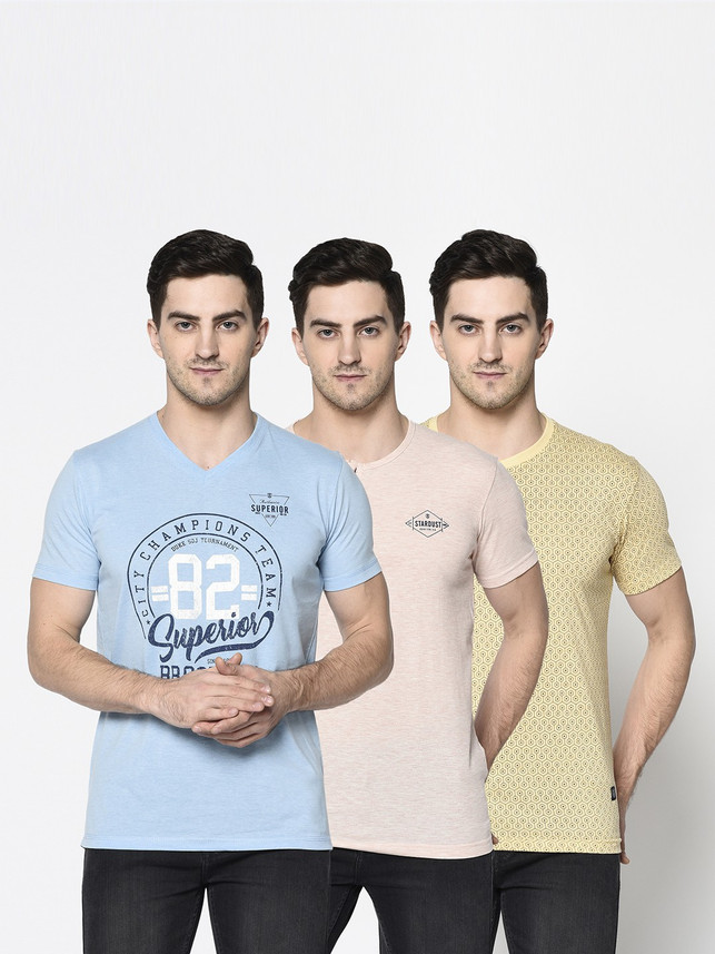 DUKE Solid Men Polo Neck Blue T-Shirt 