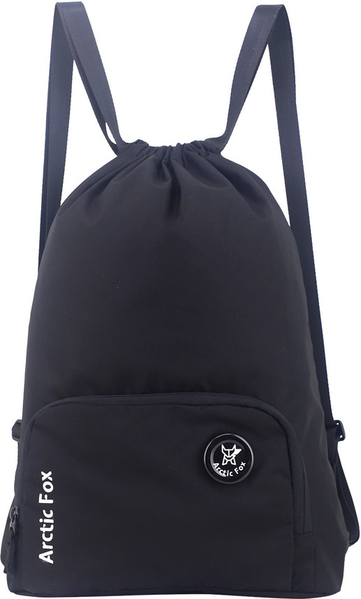 black drawstring purse