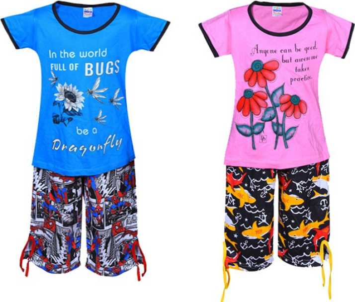 India Beauties Kids Nightwear Girls Printed Cotton Blend Price In India Buy India Beauties Kids Nightwear Girls Printed Cotton Blend Online At Flipkart Com