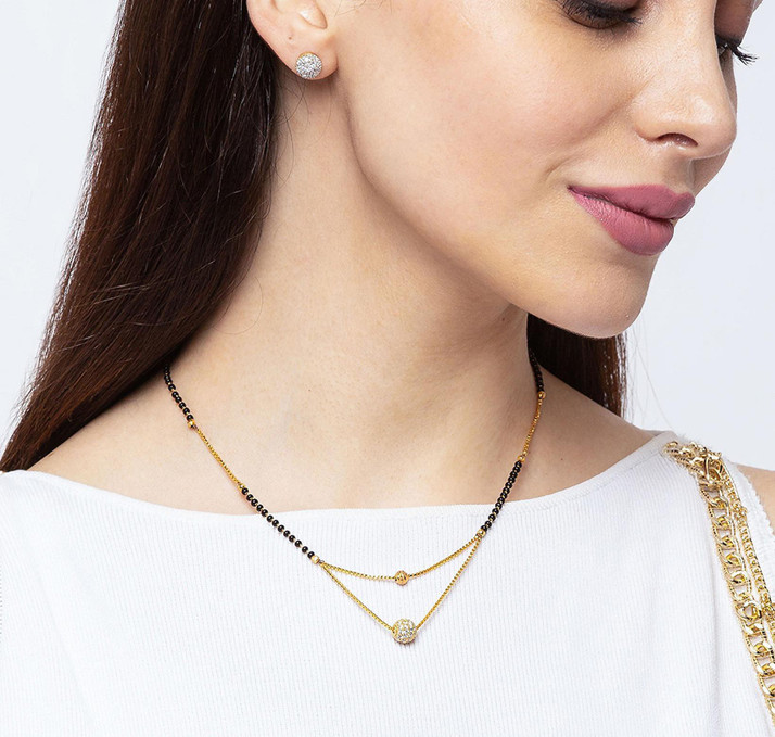 Short Mangalsutra Designs Gold Plated 
