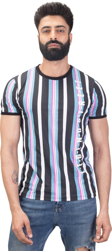 Zulements Striped Men Round Neck 