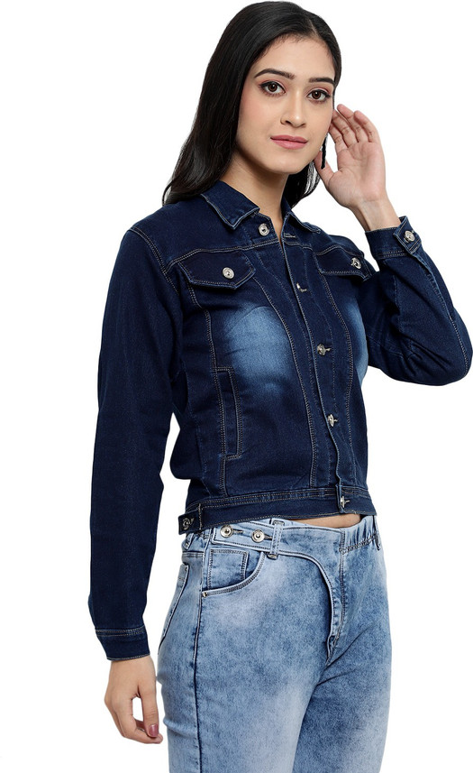 Sleeve Solid Women Denim Jacket 