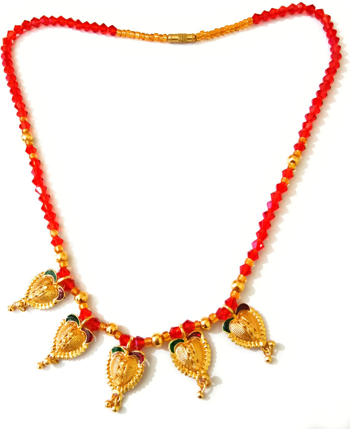 SMARNN Gold Plated Red Crystal Necklace 