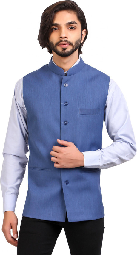 MONK JEANS Sleeveless Solid Men Jacket 