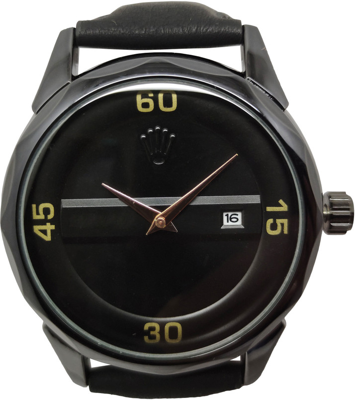 Black Dial \u0026 Black Genuine Leather Belt 