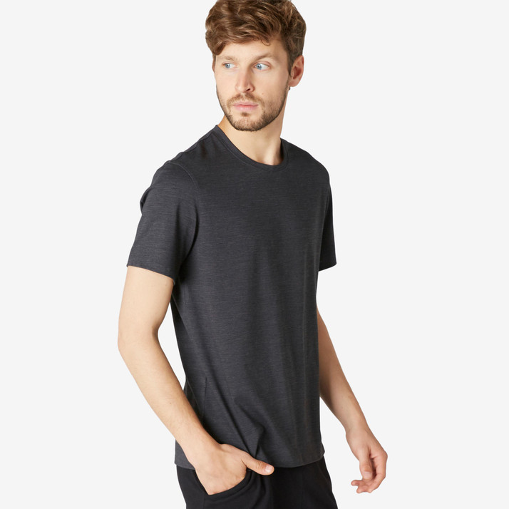 Men Round Neck Grey T-Shirt 