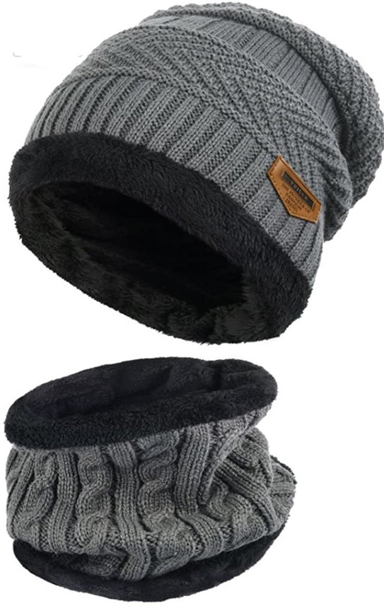 Beanie Cap Neck Scarf/Muffler Set Cap 