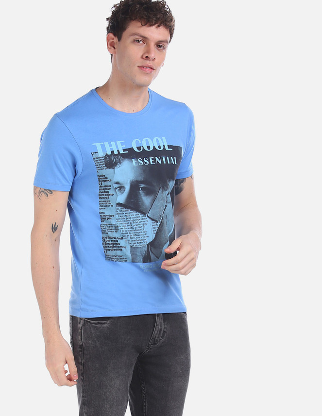 FLYING MACHINE Printed Men Round Neck 