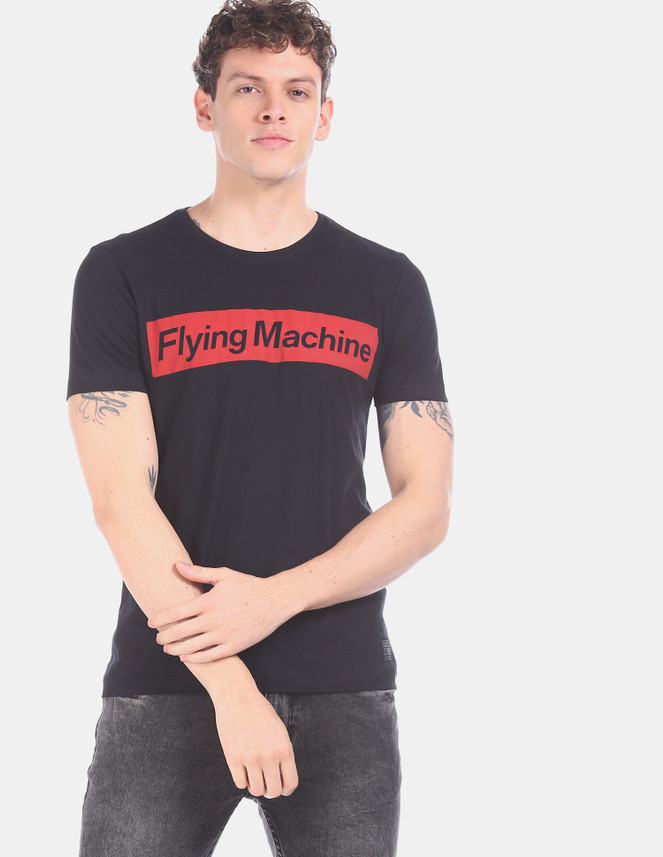 FLYING MACHINE Printed Men Round Neck 
