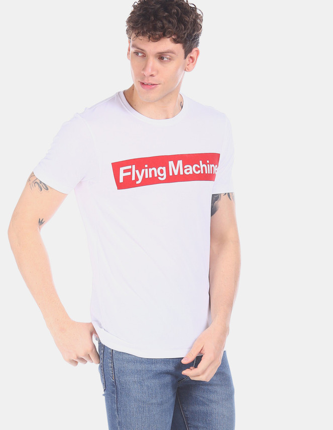FLYING MACHINE Printed Men Round Neck 