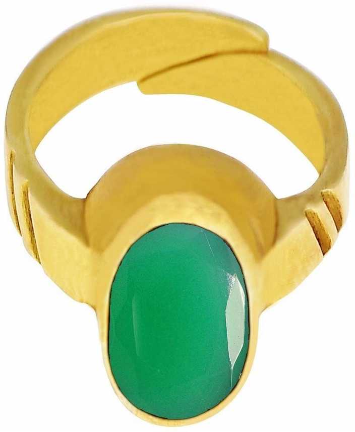 Takshila Gems Natural Green Onyx Stone Ring Lab Certified Adjustable Ring In Panchdhatu 5 Metals 6 25 Ratti 5 62 Carat Stone Onyx Ring Price In India Buy Takshila Gems Natural Green