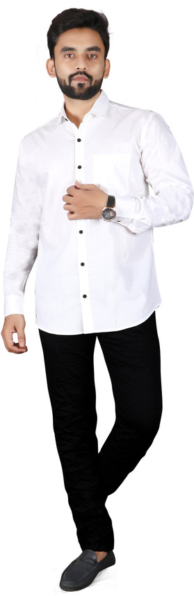 white shirt black pants casual