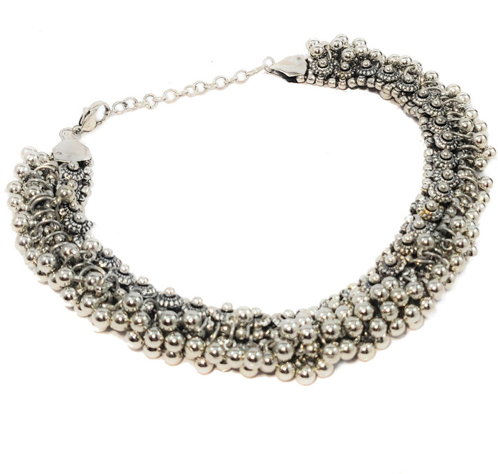 Buy StyleSay Oxidised Silver Ghungroo 