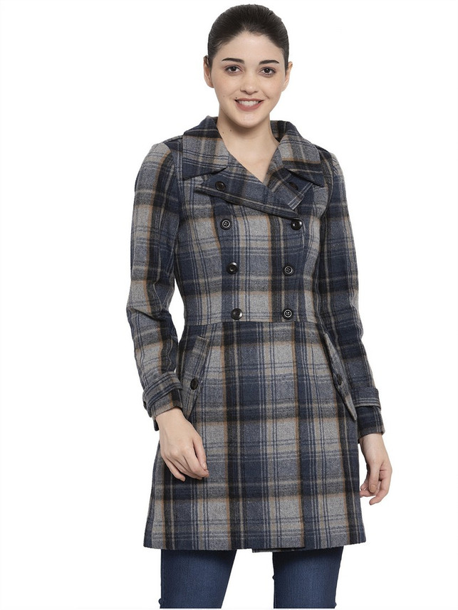 checkered wool coat womens