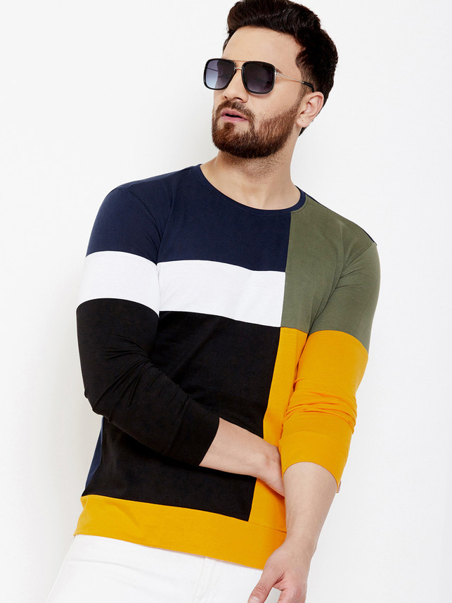Buy GESPO Color Block Men Round Neck 